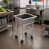 Thumbnail image #2 for Mobile Stainless Steel Soak Sink with 24 x 24 x 8-Inch Compartment and Casters