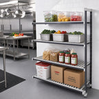 Thumbnail image #2 for Cambro Camshelving® Elements EXA187272V4480 Stationary Add-On Polymer Shelving Unit, 18 x 72 x 72 in, 4-Tier Vented, Speckled Gray