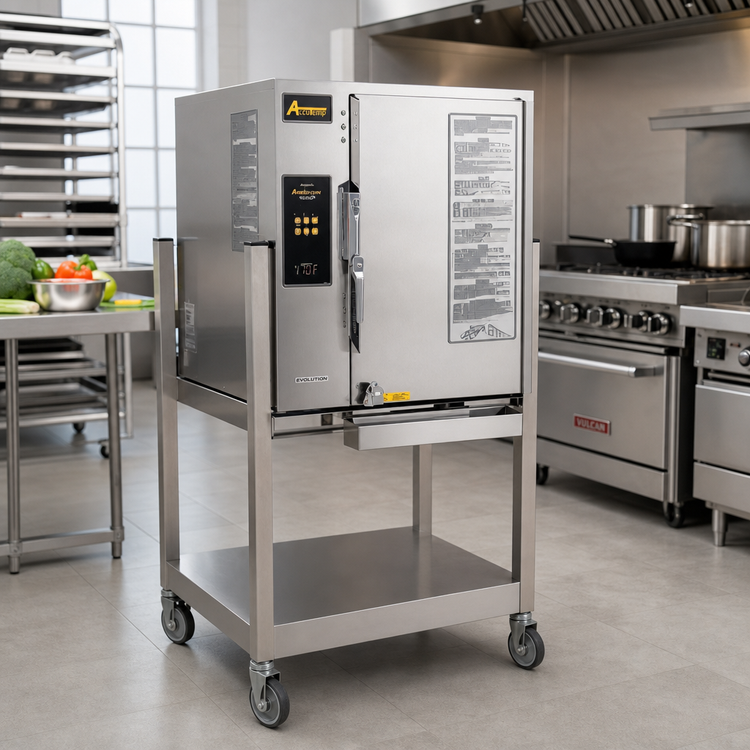 Product image #2 for AccuTemp Evolution Single-Compartment Connectionless Boilerless Electric Convection Steamer, 6-Pan, With Stand