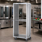 Thumbnail image #2 for Dinex DXP841 41-Tray Closed-Side Aluminum Pan Rack for 18 x 26 Trays, End-Loading, 1-1/3-Inch Spacing, 5-Inch Casters