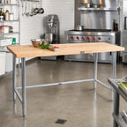 Thumbnail image #2 for John Boos TNB04A 84 x 24-Inch Northern Hard Rock Maple Wood Top Work Table, Stainless Steel Open Base, 2-1/4-Inch Top, No Backsplash
