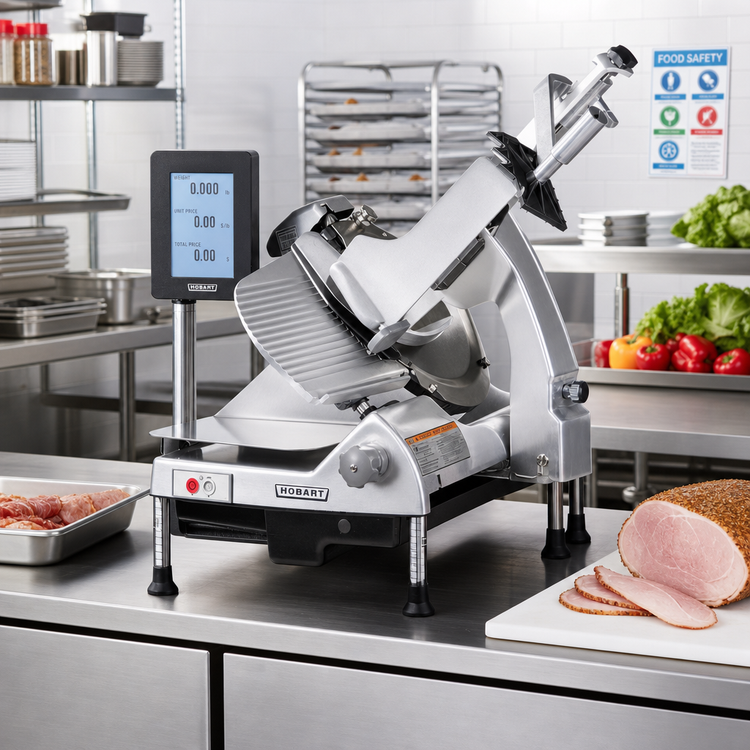 Product image #2 for Hobart HS6-1PS Heavy-Duty Manual Portion Scale Slicer with 13-Inch CleanCut Knife and Integrated 10 Lb. Scale