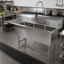 Thumbnail image #2 for John Boos Pro-Bowl 3-Compartment Sink with 24-Inch Left Drainboard, 18 x 24 x 12-Inch Bowls, 14-Gauge Stainless Steel
