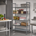 Thumbnail image #2 for Cambro Camshelving Basics Plus 42 x 24 x 84-Inch 5-Tier Vented and Solid Add-On Polymer Shelving Unit, Brushed Graphite