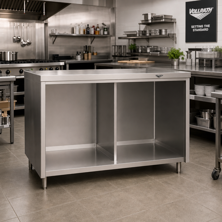 Product image #2 for Vollrath 4-Series Signature Server 88-Inch Bag-In-Box Open Storage Base with Bottom Shelf, Stainless Steel