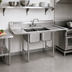Thumbnail image #2 for Eagle Group 314 Series 2-Compartment Stainless Steel Sink with Right-Hand Drainboard, 56-5/8 Inch Wide