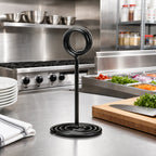 Thumbnail image #2 for American Metalcraft NSB12 12-Inch Black Metal Wire Loop Number Stand with Round Swirl Base Case of 36