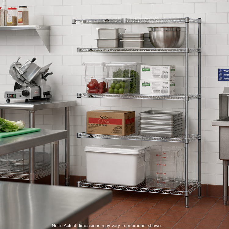 Product image #2 for Metro Super Erecta Chrome Plated Add-On Wire Shelving Unit, 42W x 21D x 63H, 4 Shelves