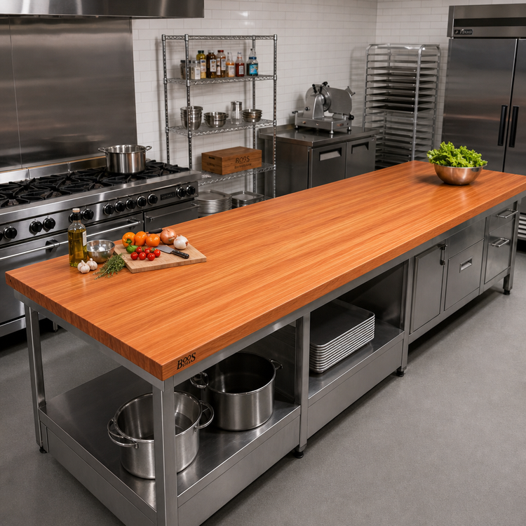 Product image #2 for Boos Block 120 Inch x 25 Inch Kitchen Countertop, American Cherry, Edge Grain, Varnique Finish