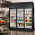 Thumbnail image #2 for True TRM3M 3-Section Medium Temperature Glass Door Refrigerated Merchandiser, Black Exterior/White Interior, Self-Contained