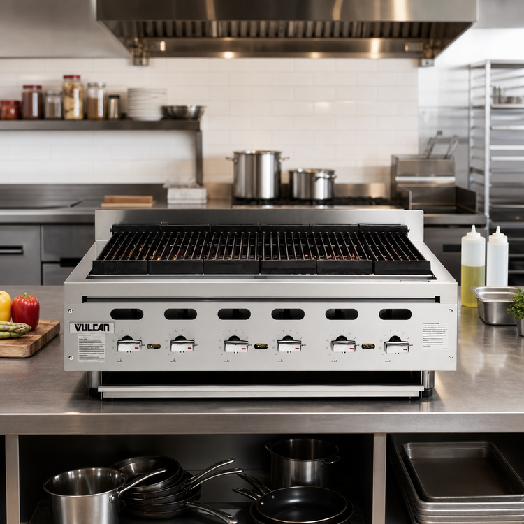 Product image #2 for Vulcan VACB47 Heavy-Duty 46-7/8-Inch Countertop Gas Charbroiler with 8 Burners