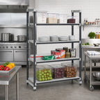 Thumbnail image #2 for Cambro Camshelving® Elements EXU186084S4480 4-Shelf Stationary Starter Polymer Shelving Unit, Solid, 18 x 60 x 84 Inches, Speckled Gray