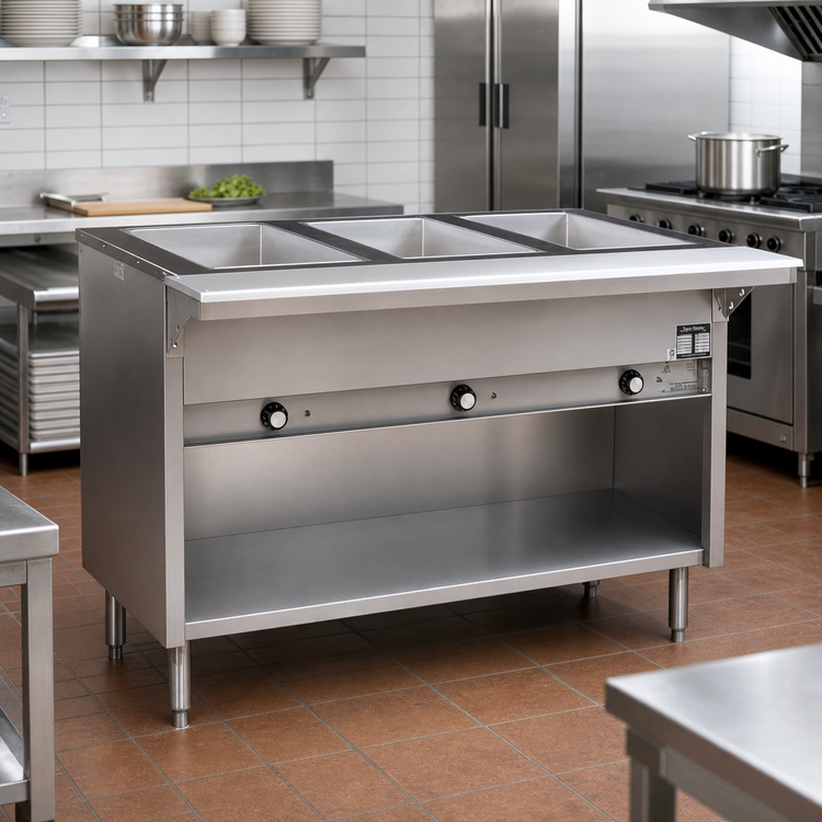 Product image #2 for Spec-Master HT4CB-240 Electric 4-Well Hot Food Table with Enclosed Base