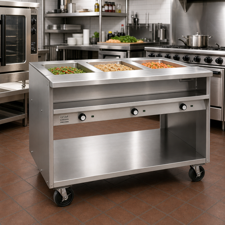 Product image #2 for Randell 48-Inch Electric Hot Food Table with 3 Sealed Wells and Open Shelf Base