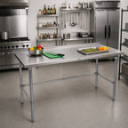 Thumbnail image #2 for John Boos Stallion ST6R1.5-30108GBK 108 x 30-Inch Stainless Steel Work Table, 16-Gauge Type 300 Top, Galvanized Open Base