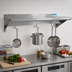 Thumbnail image #2 for BK Resources Premium T-304 Stainless Steel Wall-Mount Overshelf with Pot Rack, 72W x 12D