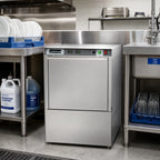 Thumbnail image #2 for Champion UH130B High-Temperature Undercounter Dishwasher with Electric Booster, 25 Racks/Hour, 20 x 20 Rack