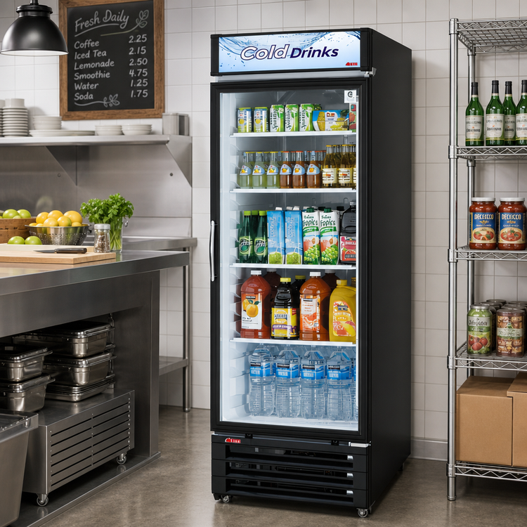 Product image #3 for Turbo Air 1-Section Self-Contained Glass Door Merchandiser Refrigerator, 20.3 Cu. Ft., Bottom Mount