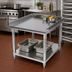 Thumbnail image #2 for BK Resources 25 x 30 x 26-Inch Stainless Steel Equipment Stand with 2-Inch 3-Sided Riser and Adjustable Undershelf