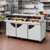 Thumbnail image #2 for Turbo Air Super Deluxe 72-5/8-Inch Three-Section Sandwich/Salad Mega Top Prep Table with Dual-Sided Lids