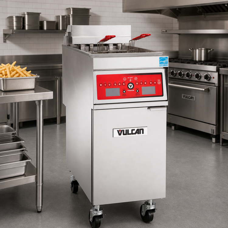 Product image #3 for Vulcan 21-Inch Free-Standing Electric Fryer with KleenScreen PLUS Filtration, 85 lb Capacity, Digital Controls