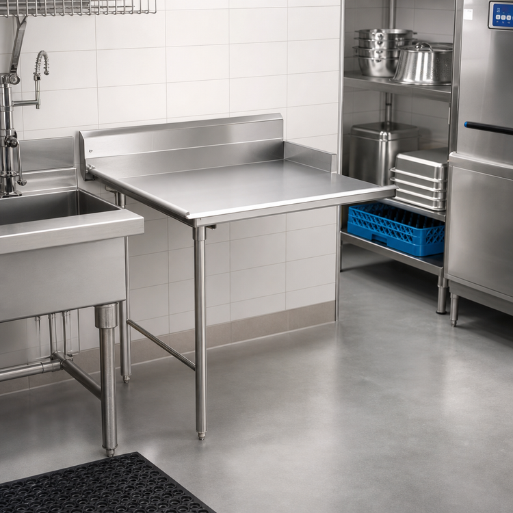 Product image #2 for Eagle Group Straight Clean Dishtable, 30 x 30 Inches, Right-to-Left Operation, 16/430 Stainless Steel Top