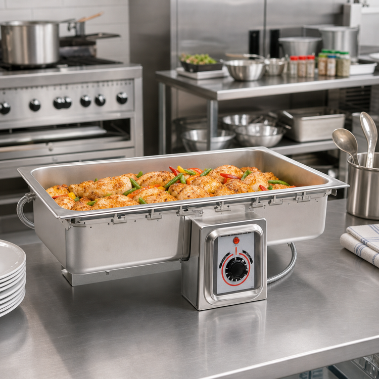 Product image #2 for APW Wyott TM-43ULS Single-Well Drop-In Rectangular Food Warmer, 12 x 27-Inch Well, Thermostatic, No Drain