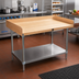 Thumbnail image #2 for Advance Tabco Bakers' Top Work Table with 1-3/4 Inch Wood Top, 4 Inch Rear and Side Splashes, Stainless Steel Undershelf, 60 x 36 Inches