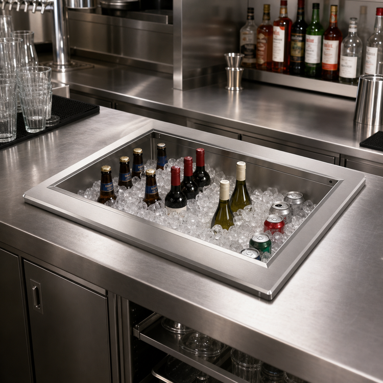 Product image #2 for BK Resources Drop-In Ice Bin Drink Cooler, 25 x 41.5 x 12 Inches, 147.6 lb Capacity