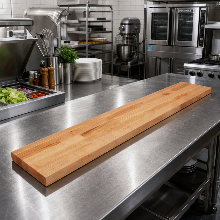 Product image #2 for John Boos Steam Table Cutting Board, 60 x 12 x 1-1/4 Inch, Edge Grain Northern Hard Rock Maple