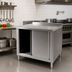 Thumbnail image #2 for 60-Inch Stainless Steel Enclosed Work Table with Sliding Doors and 2-Inch Rear Upturn
