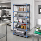 Thumbnail image #2 for Quantum Millenia QP215474VS-5 Stationary Starter Polymer Shelving Unit, 5 Open Grid Shelves, Gray, 54 x 21 x 74 Inches