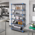Thumbnail image #2 for Millenia Stationary Starter Polymer Shelving Unit with 5 Open Grid Shelves, Gray, 54 x 21 x 74 Inches