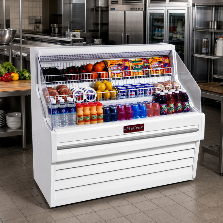 Product image #2 for Howard-McCray Ovation Series SC-OS30E-6 75-Inch Self-Contained Open Merchandiser with Straight Plexi Ends