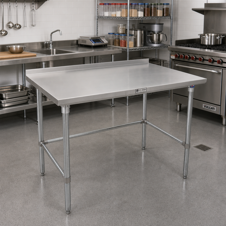 Product image #2 for John Boos Stallion 60 x 36-Inch Stainless Steel Top Work Table with 1-1/2-Inch Rear Riser and Galvanized Base