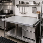 Thumbnail image #2 for John Boos KCT-SS3630 36" x 30" Stainless Steel Countertop, 16 Gauge, #4 Polish, 1-1/2" Thick, Flat No Backsplash