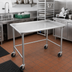 Thumbnail image #2 for John Boos Stainless Steel Sorting/Dish Table, 60-7/8 Inch x 30-3/8 Inch, with Raised Edge and Locking Casters