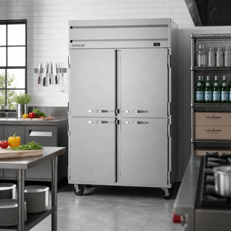 Product image #2 for Beverage-Air Horizon Series Two-Section Reach-In Refrigerator with Half Solid Doors, 45.2 Cu. Ft.