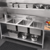 Thumbnail image #2 for 3-Compartment Drop-In Sink with 10 x 14 x 10 Inch Fabricated Bowls