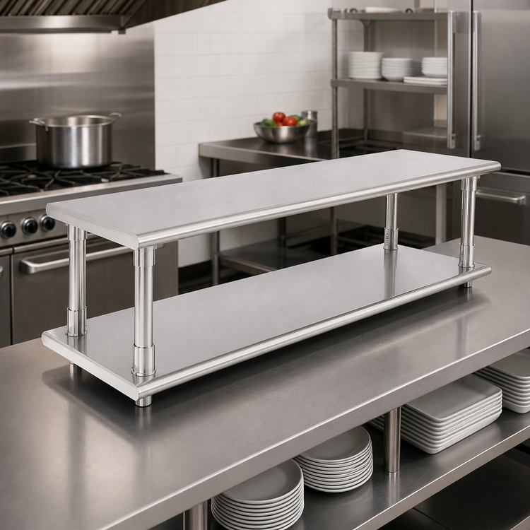 Product image #2 for Eagle Pass-Thru Shelf with Overshelf, 36-Inch W x 24-Inch D, 304 Stainless Steel