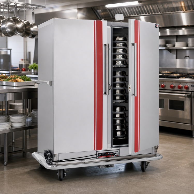 Product image #2 for EnduraHeat BR96 96-Covered Plate Stainless Steel Heat Retention Banquet Cart
