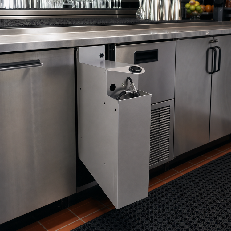 Product image #3 for Glastender Extra Deep Underbar Soda Gun Holder, 6-Inch Wide x 19-Inch Deep x 25-Inch High, Stainless Steel