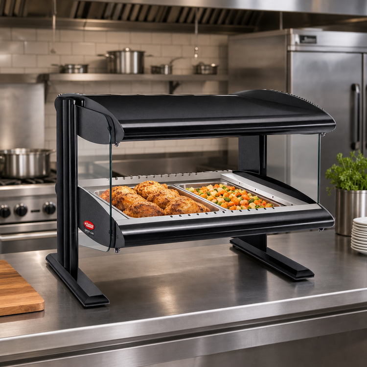 Product image #2 for Hatco Spot On Horizontal Heated Zone Merchandiser Warmer, 28-Inch Countertop, Single Shelf, 2-Zone