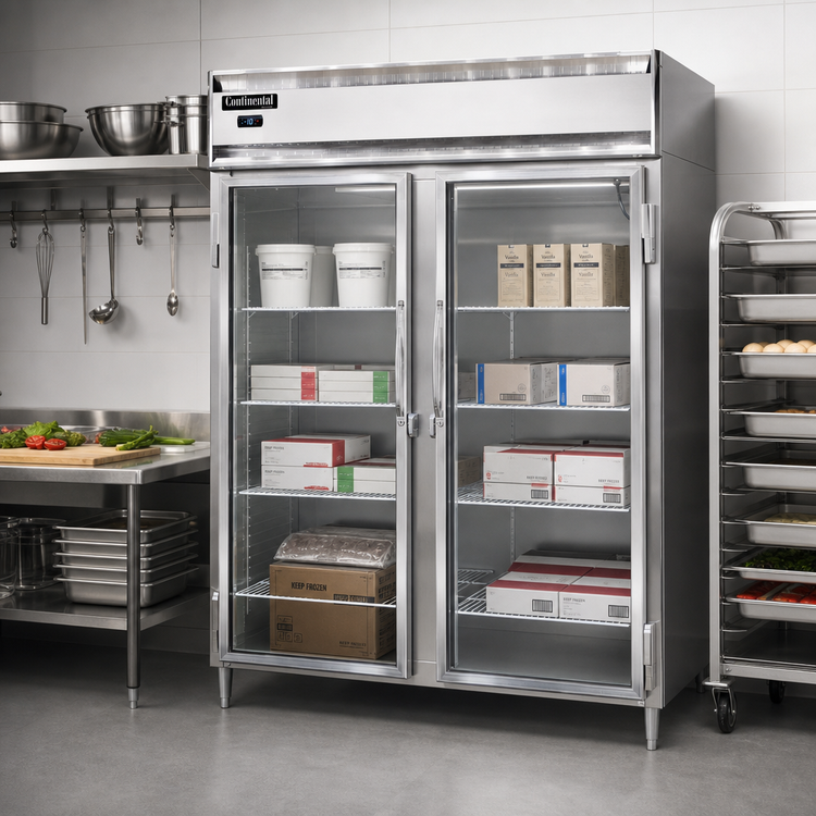 Product image #2 for Continental Refrigerator D2FENGD Designer Line Two-Section Wide Glass Door Reach-in Freezer