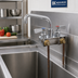 Thumbnail image #2 for BK Resources OptiFlow Heavy Duty Lead-Free 4-Inch Center Splash-Mount Faucet with 16-Inch Swing Spout