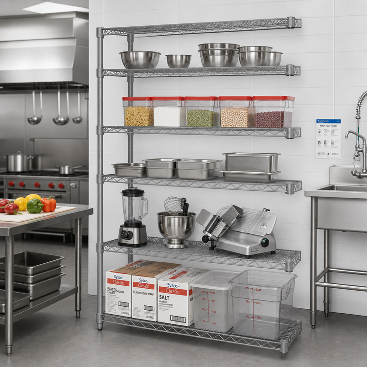 Product image #2 for Eagle Group Valu-Master 5-Tier Add-On Wire Shelving Unit, 48W x 21D x 74H, Pewter Gray Epoxy