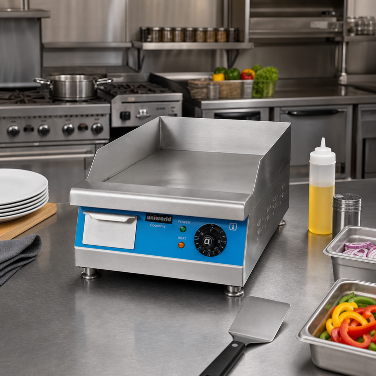 Product image #2 for Uniworld Economy 16-Inch Countertop Electric Griddle with Built-In Drip Pan