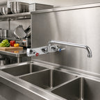 Thumbnail image #2 for BK Resources OptiFlow BKF-8SM-10-G Commercial Backsplash-Mount Faucet, 8-Inch Centers, 10-Inch Swing Spout, Chrome, Lead-Free