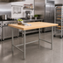 Thumbnail image #3 for 60-Inch x 36-Inch Laminated Hard Maple Top Work Table with Stainless Steel Base