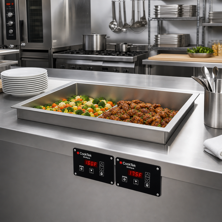 Product image #2 for CookTek SinAqua Rectangular Drop-In Waterless Induction Hot Food Well, 4-Inch Deep, Full-Size or Two Half-Size Pan Capacity